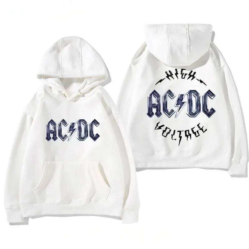 Men's Autumn/Winter Printed AC/DC American Hard Rock Band Hoodie, Adult Casual Retro Long-Sleeve Sports Pullover Z260314