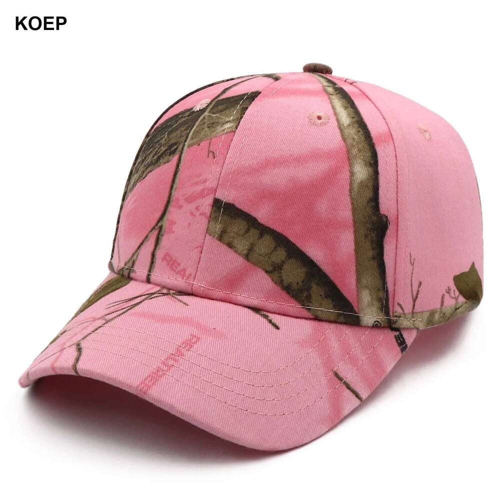 KOEP Jungle Tree Pink Camouflage Cotton Mom Snapback Outdoor Fishing Baseball Cap Bold Fluorescent Women Camo Hunting Hat Z260314