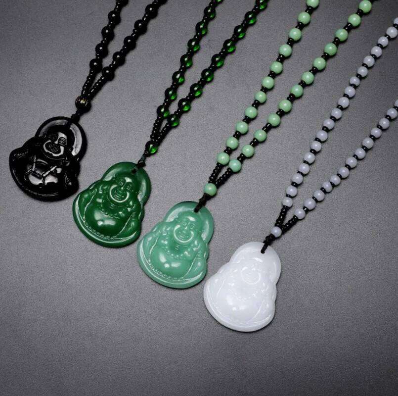 Fashion Natural Stone Amulet Necklace Classic Color Bead Chain Crystal Pendant Jewelry Gifts H260312