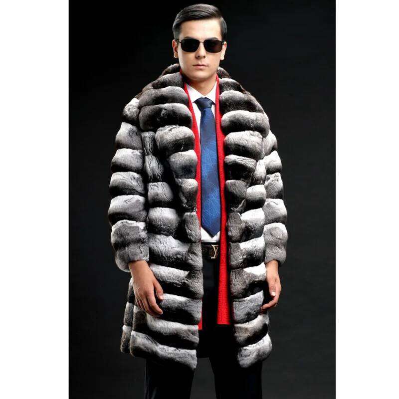 Coat Men Winter Faux Fur Jacket Mink Warm Mid Length Jackets Luxury Business Thick 2025 Outerwear Fluffy Shaggy Overcoat Z260313