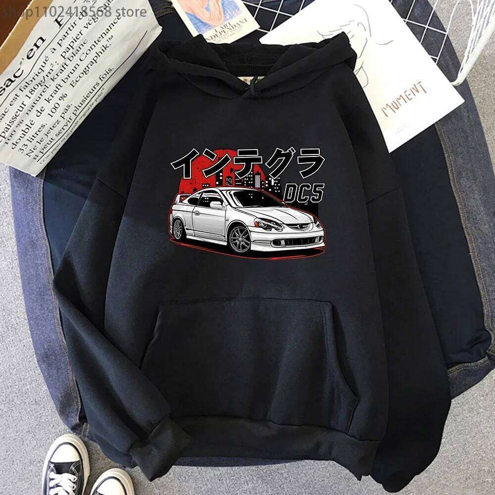 JDM Integra DC5 Type R Hoodie Fashion Men Initial D Graphic Sweatshirts Unisex Pullovers Oversized Japanese Streetwear Women Z260315