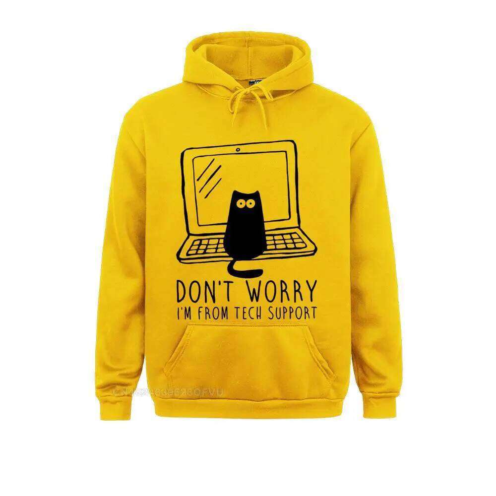 Men's I'm From Tech Support Sweater Cats Geek Programming Engineering Software Engineer Cotton Funny Oversized Hoodie Z260314