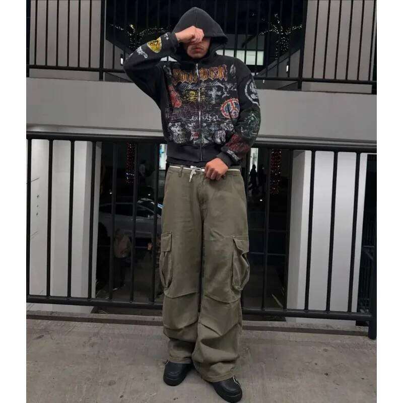 Zipper Hoodie Y2k American Fashion Personalized Anime Printed Retro Gothic Dark Style Oversized Sportswear Street Top Z260315