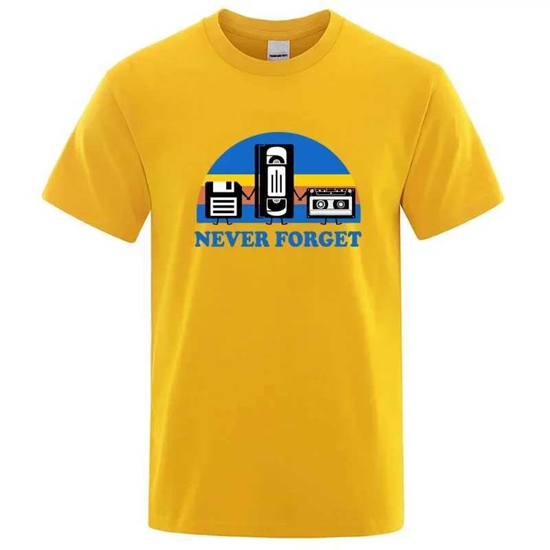 Summer Mens T-shirt Never Forget Sarcastic Graphic Music Funny Printed 100 Cotton T-Shirt Loose Male Top Casual Short Sleeve D260313