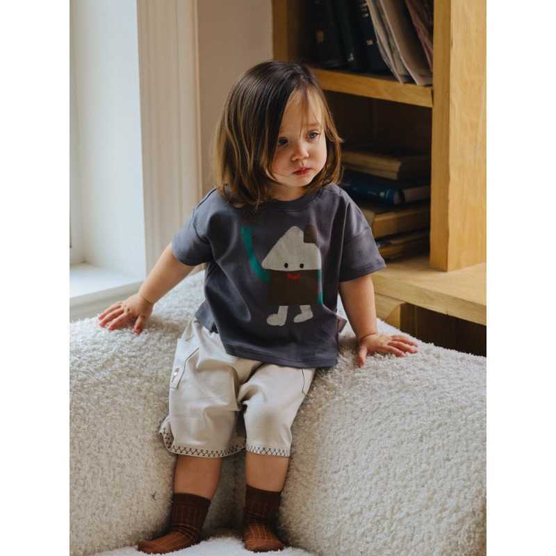 T-shirts Boys' and girls' short-sleeve T-shirts summer baby tops children's half-sleeve Korean-style printed cartoon pure cotton round-