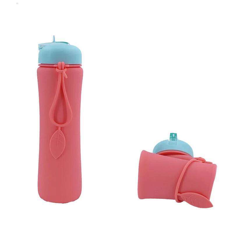 600ML Silicone Foldable Bottles Portable Collapsible Sports Water Cup Outdoor Travel Camping Leakproof Reusable Kettle Z260313