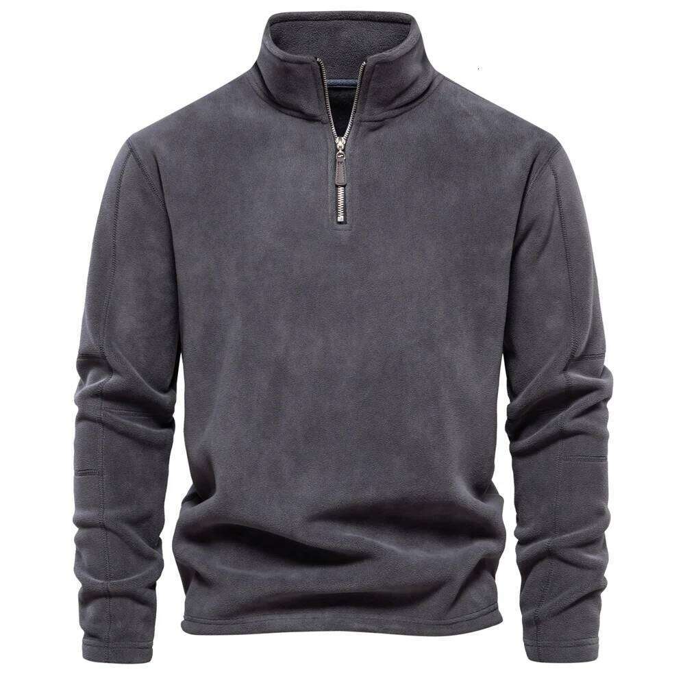 AIOPESON Brand Quality Thicken Warm Fleece for Men Zipper Neck Pullover Men's Sweatshirt Soft Shell Mens Jacket 26Y0313