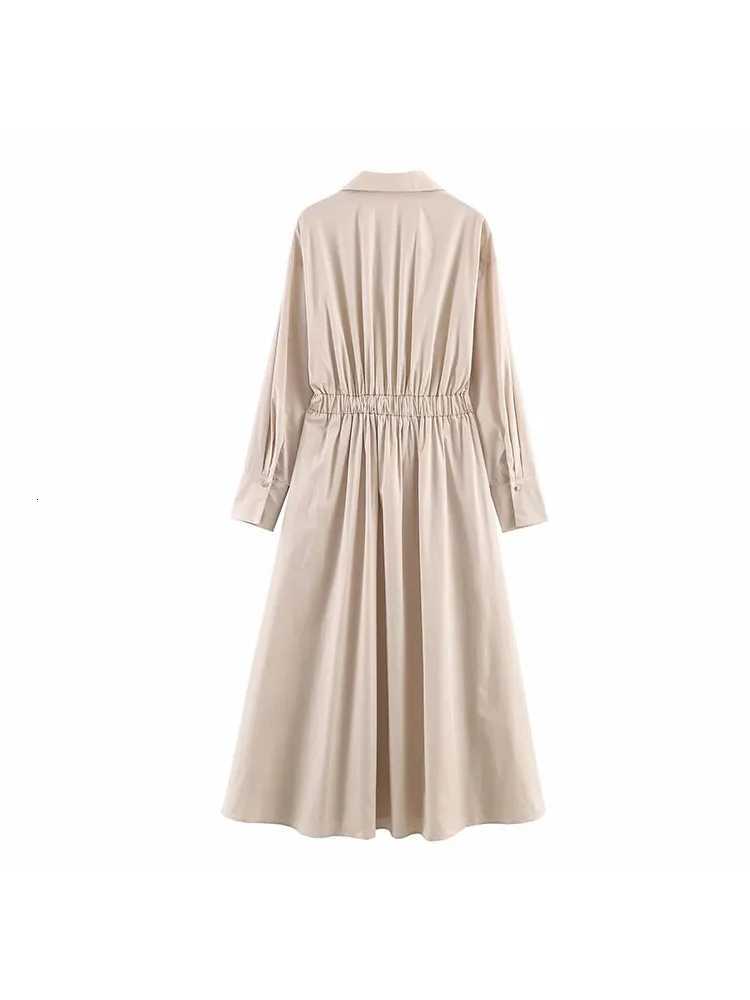 Women Fashion With Belt Midi Dress Women Long Sleeve Female Dresses Female Vestidos MujerT260314