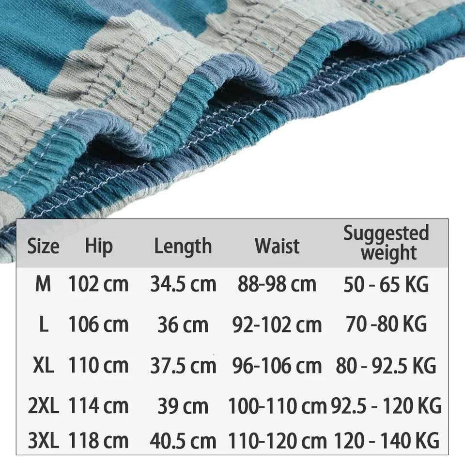 Men's Pure Cotton Boxer Shorts Underwear High Waist Big Underpants Casual Plaid Plus Size Aro Pants Pajama Bottoms at home M-3XL