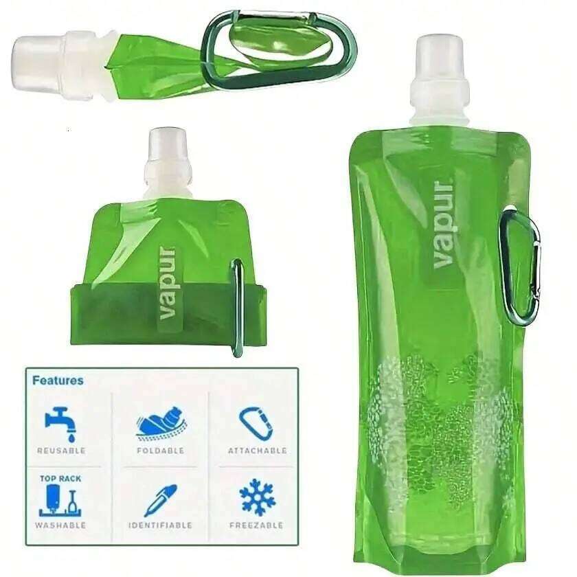 1/2PCS 500ML Portable Ultralight Bag Foldable Soft Flask Squeeze Water Bottle for Hiking Camping Outdoor Sport Supplies Z260314