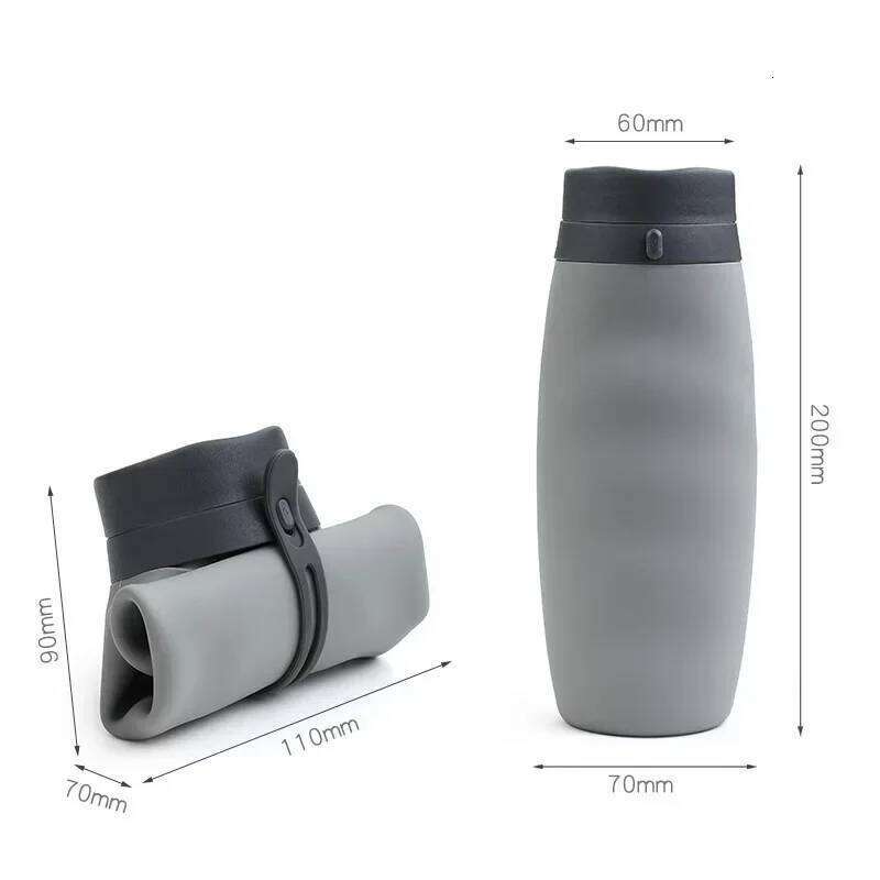 1-4pcs Silicone Bottles High Temperature Resistant Portable Creative Travel Folding Water Cup Camp Fitness Sports Kettle Z260314