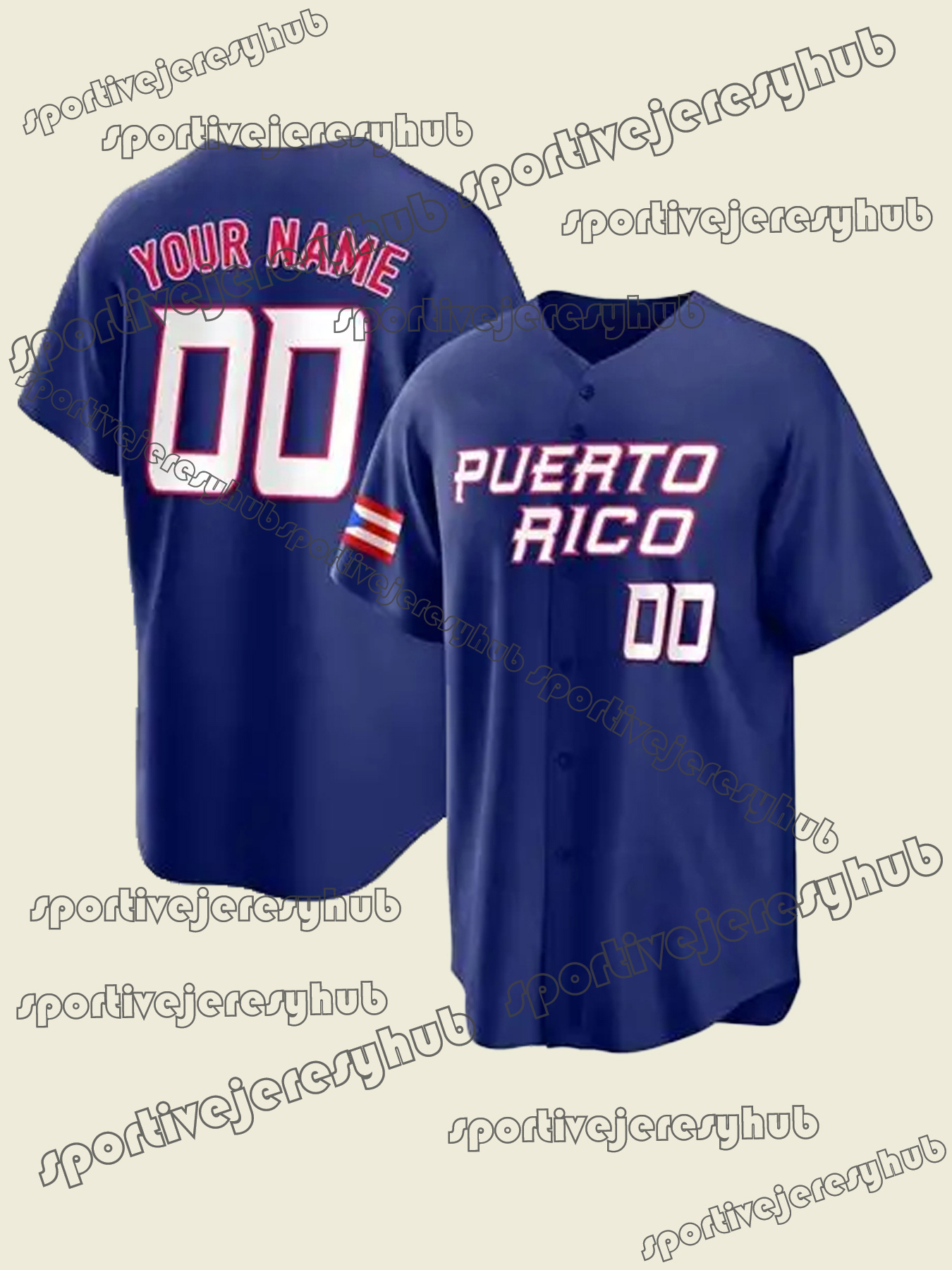Puerto Rico 2026 Baseball Jersey Lindor Baez Hernandez Rivera Velazquez Rodriguez Martinez Cruz Maldonado Diaz Correa Arenado Romero Personalised Stit
