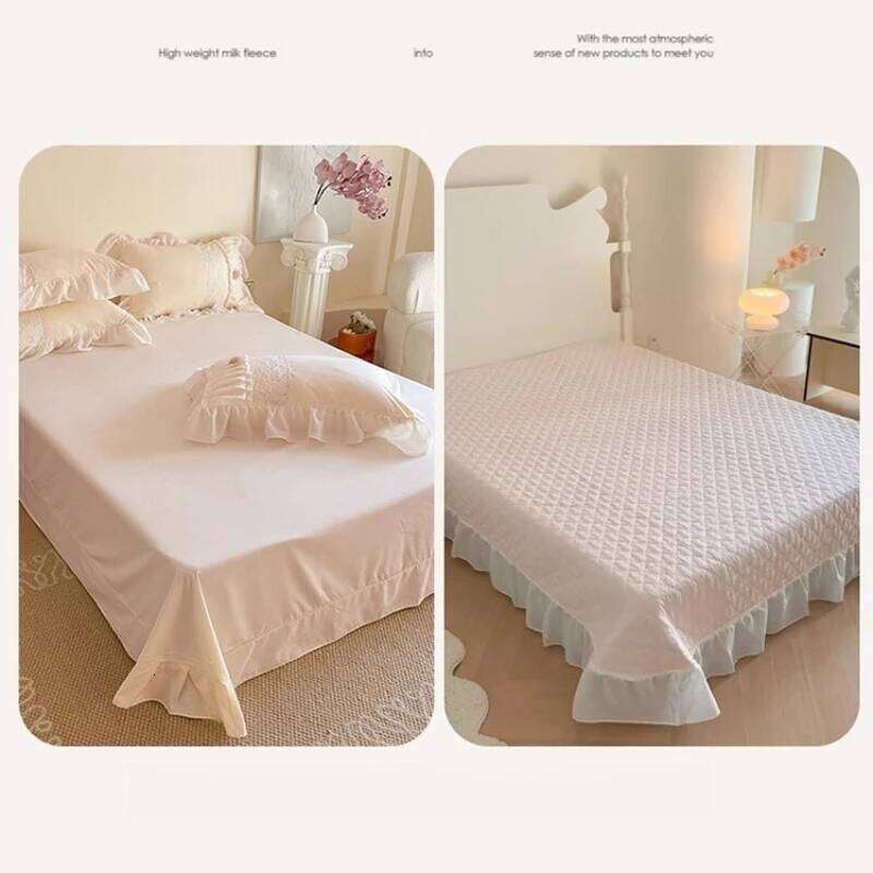 4Pcs Korean Princess Style Cotton 100% Bedding Set Three-Dimensional Chiffon Lace Duvet Cover 200x230 220x240 Four Seasons H260312 - view 7