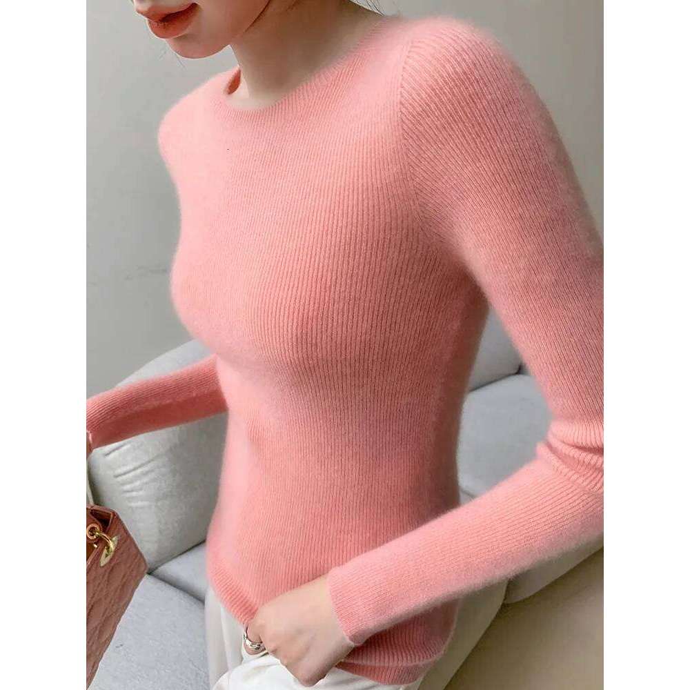 Basics 100% Merino Spinning Wool Women Sweater Autumn Winter Slim Knitted Pullover Soft Jumper Long Sleeve Cashmere Clothes Tops Z260313