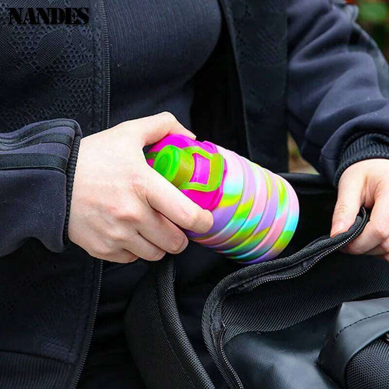 Outdoor Sports Foldable Bottle For Camouflage Creative Water Portable Fashion Travel Silicone Cup Z260313