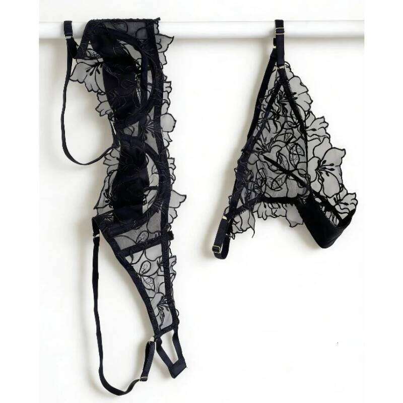 Padded Bra Small Bust | Lace Embroidered & Mesh Underwear Set with Soft Underwire, Comfortable Demi Cup Sexy Tushy Panty PP