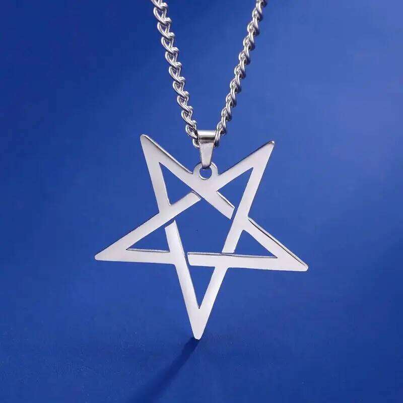 Dawapara Inverted Pentacle Necklace Gothic Pentagram Pendant Occult Amulet Witchcraft Stainless Steel Jewelry H260312
