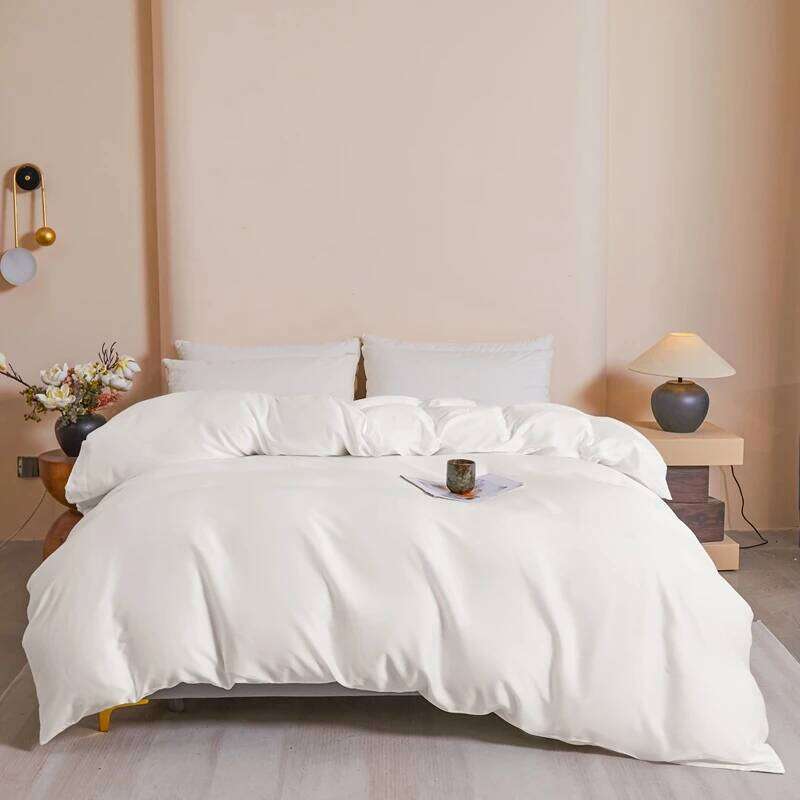 3pcs King Duvet Cover Set, White Silky Lyocell Bedding Setno Sheet,Quilt Cover+Pillowcases For Double Bed Home Drop Shipping H260312 - view 3