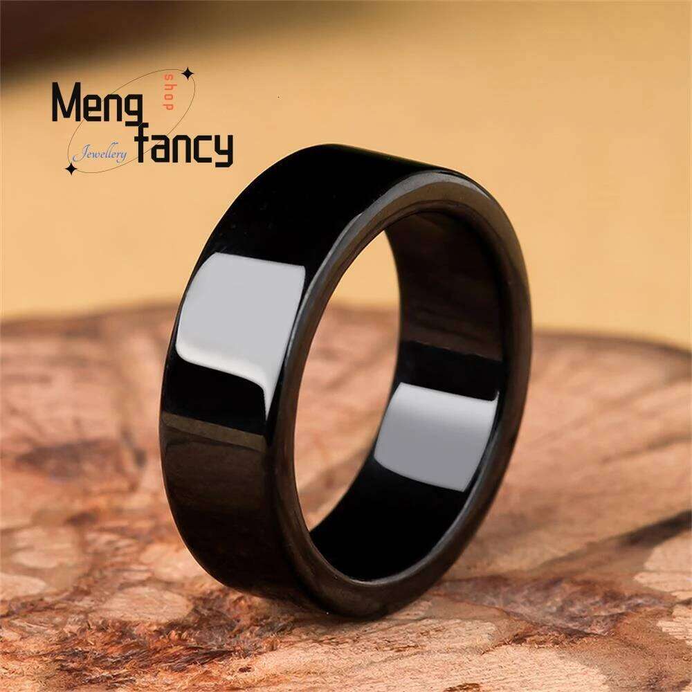 Genuine Natural A-goods Jadeite Ink Jade Couple Rings for Men and Women Exquisite Luxury Wedding Souvenir Fashion Charms Jewelry H260312