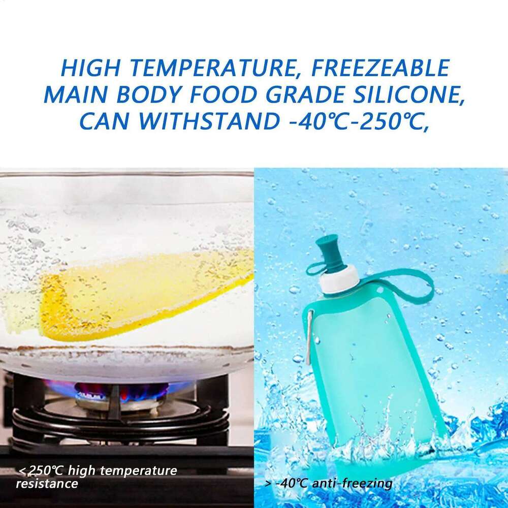 550ml Soft Folding Collapsibles Bottle Silicone Outdoor Sport Portable Water Bag Running Camping Z260313