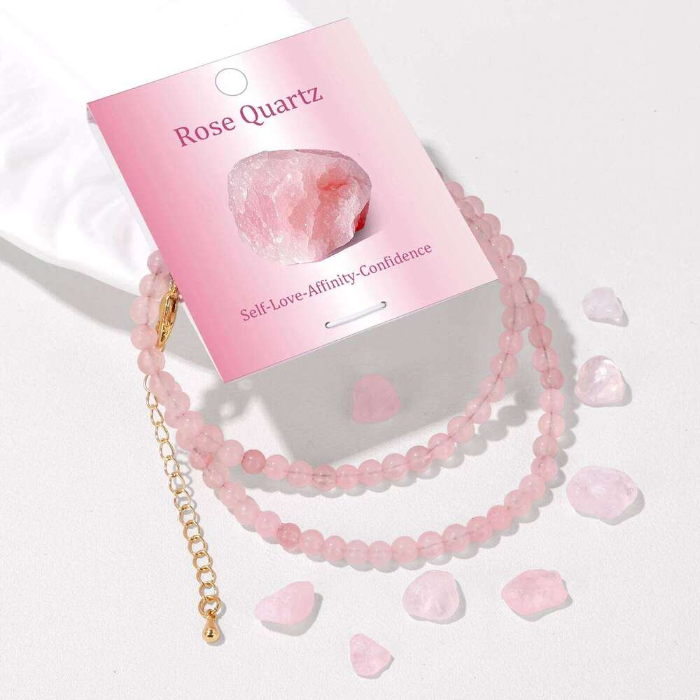 Bohemian Carnelian 4mm Round Beads Necklaces for Women Men Rose Quartzs Tiger Eye Amethysts Choker Friendship Jewelry H260312