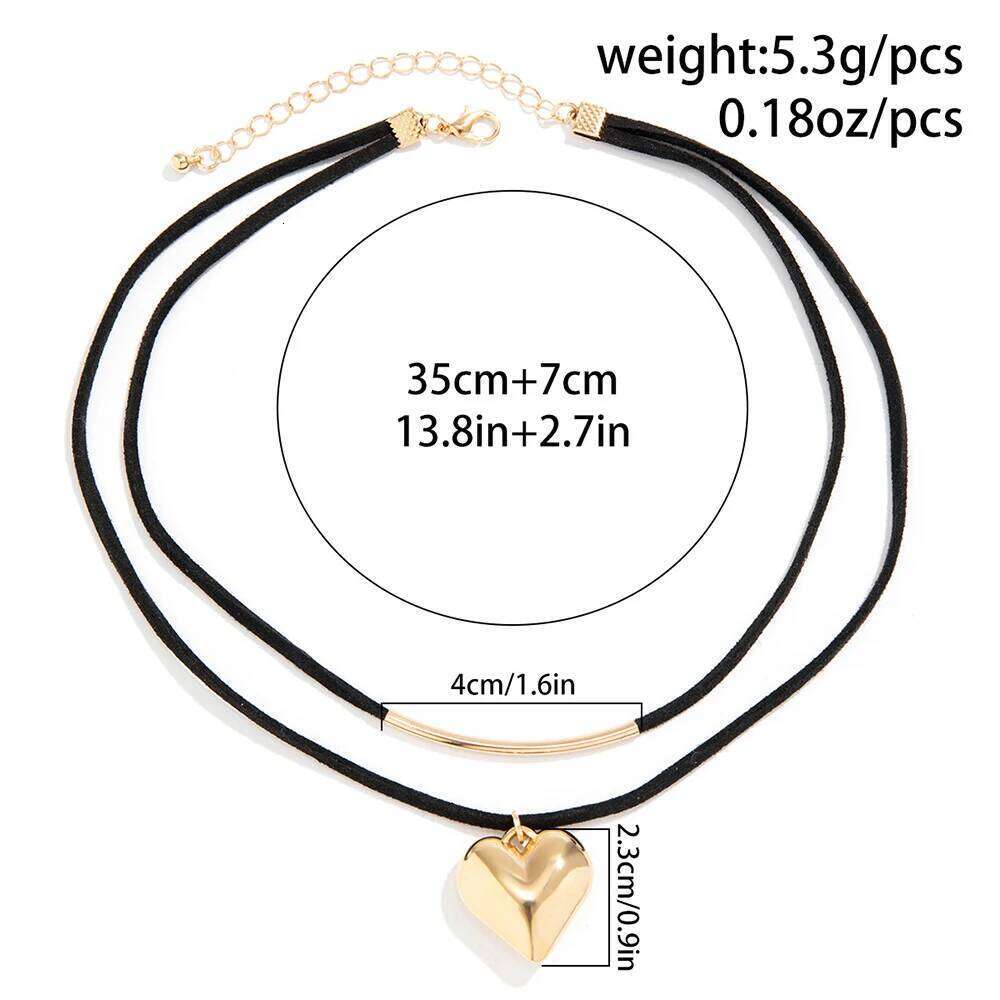YWZIXLN Trend Elegant Jewelry Big Heart Pendant Golden Color Unquie Women Fashion Necklace Wholesale N0435 H260312