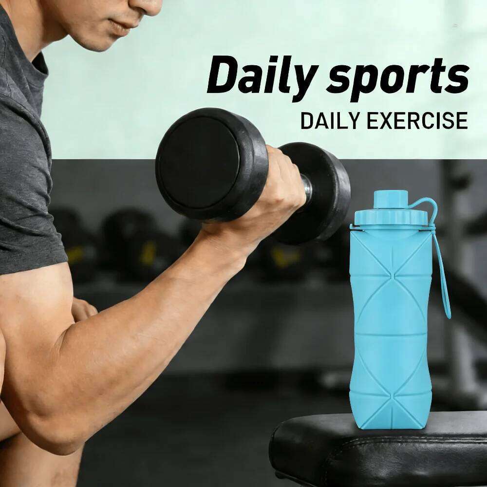 Food Grade Silicone Collapsible Water Bottle 600ml Leak Proof Foldable Portable Travel Sports Heat Resistant Drink Folding Cup Z260313