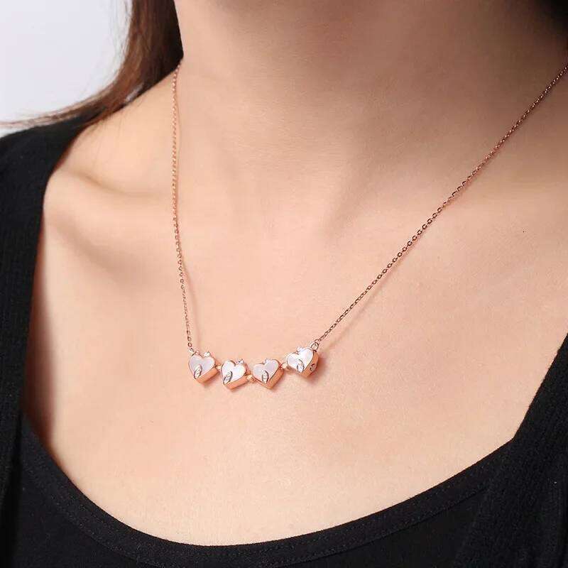 Stainless Steel Luck Cr Pendant Necklaces For Women Gold Color Chain Shell Necklace Jewelry Christmas Gift H260312