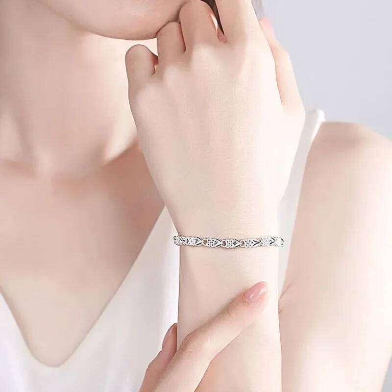 925 Sterling Silver Chain Bracelets For Women Vintage Luxury Heart Shaped Adjustable Bracelet Classic Party Charms Jewelry Gifts Z260313