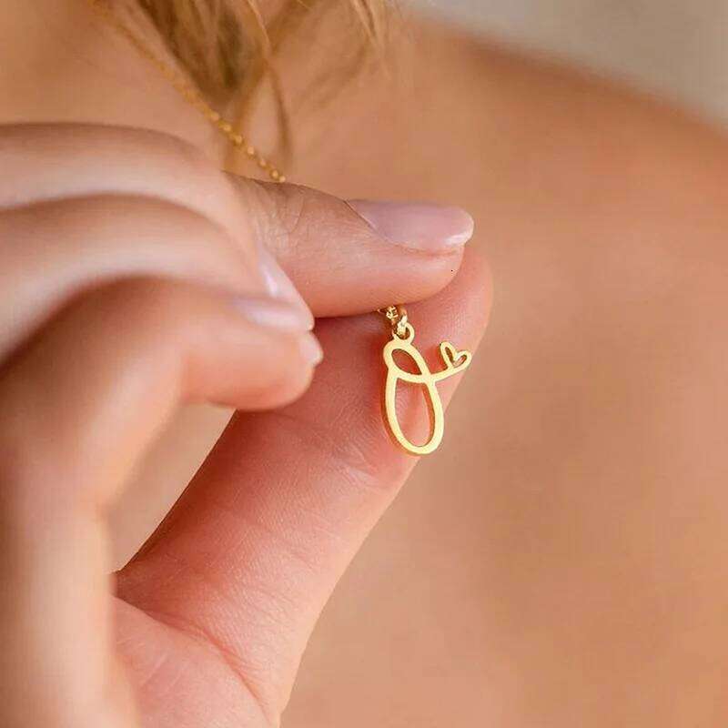 Fashion Stainless Steel A-Z Initial Letter Necklace For Women Elegant Gold Color 26 Alphabet Pendant Jewelry Girls Birthday Gift H260312