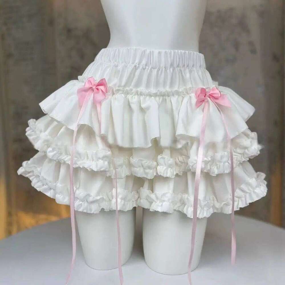 Sweet Ballet Girls Y2k Kawaii Lolita Vintage Cake Skirt Women Bow Lace Ruffles Party Mini Skirts Faldas Mujer Z260314
