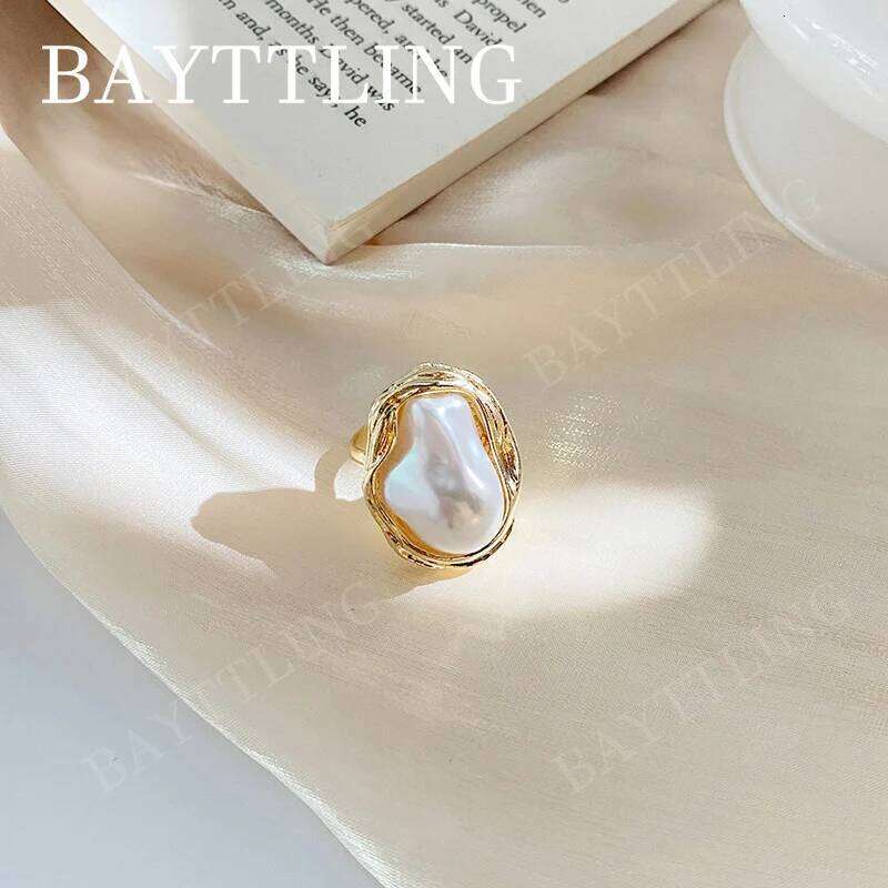 Charm 925 Sterling Silver/Gold Elegant Pearl Open Ring For Women Fashion Birthday Party Gift Jewelry Christmas H260312