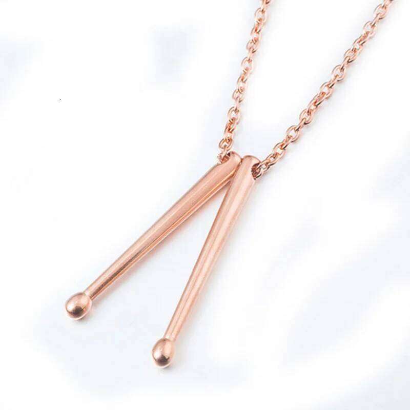 Men Rockers Jazz Band Drum Necklace Drummers Snare Drums Stick Stainless Steel Pendant Chain Jewelry Gift H260312