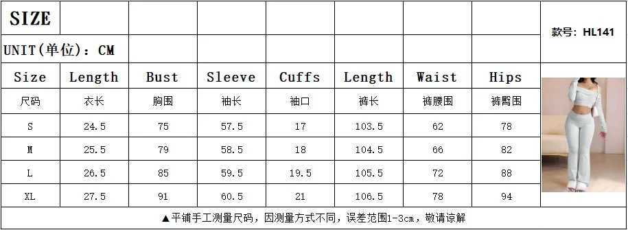 Casual Workout 2 Piece Sets Woman Crop Long Sleeves Tops Foldover Flare Pants Tracksuit Suit Summer and Fall 2025 New Outfits M260313