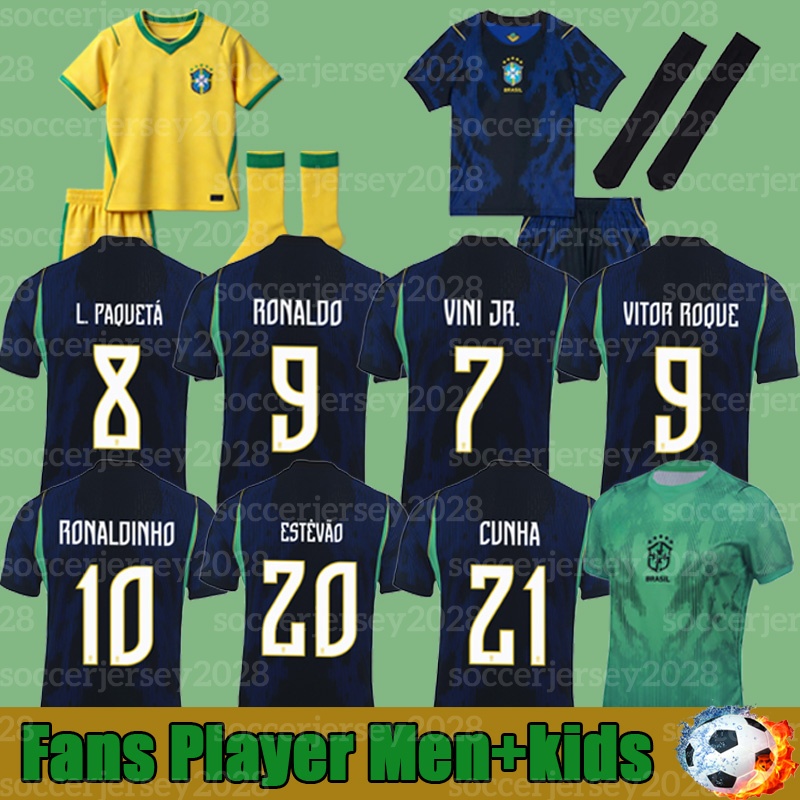 2026 World Cup brazil jersey 26 27 soccer jerseys Camiseta de football PAQUETA RAPHINHA football shirts maillots VINI JR RICHARLISON men kids NEYMAR JR Uniforms