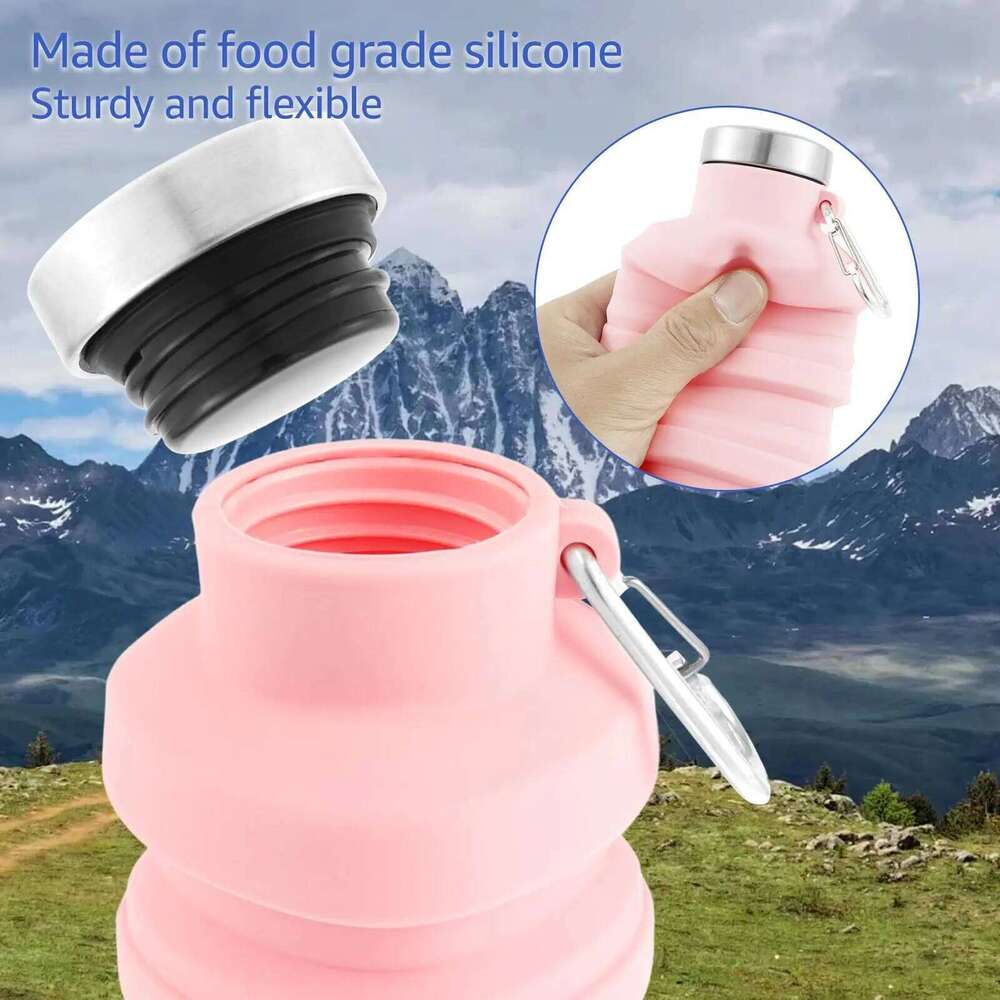 1pcs Portable Silicone Water Retractable Folding Coffee Bottle Cups E Outdoor Travel Tools Collapsible Sport Bottles Z260314