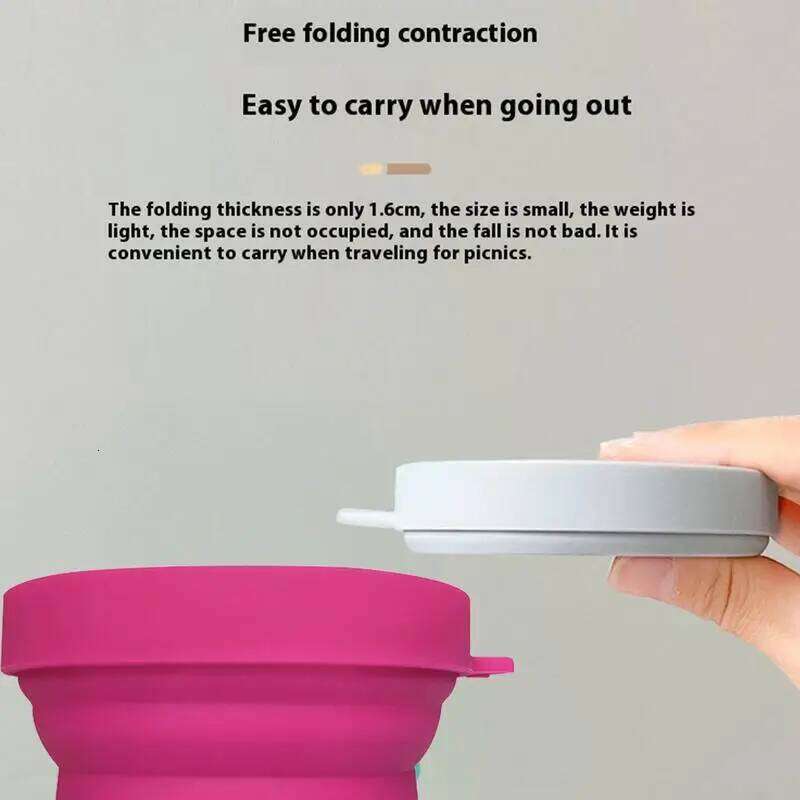 Folding Camping 150ml Portable Silicone Water Cups Drinking Pocket Size Foldable Cup With Lid for Outdoor Hiking Fishing Z260313