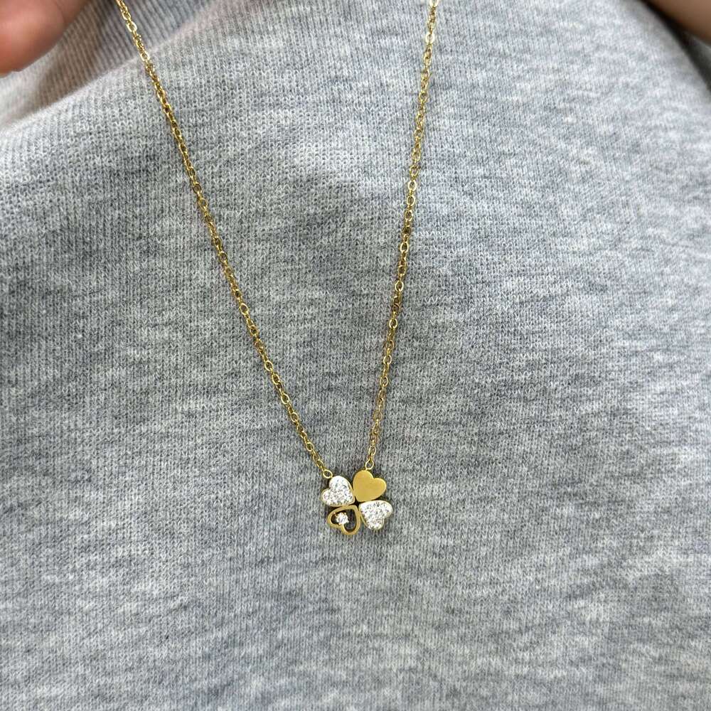 ASONSTEEL Trendy Lucky Cr Zirconia Pendant Stainless Steel Fashion Butterfly Chok Necklace Women Gifts H260312