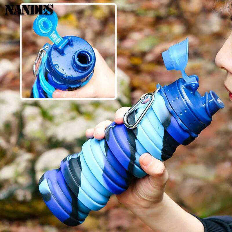 Outdoor Sports Foldable Bottle For Camouflage Creative Water Portable Fashion Travel Silicone Cup Z260313