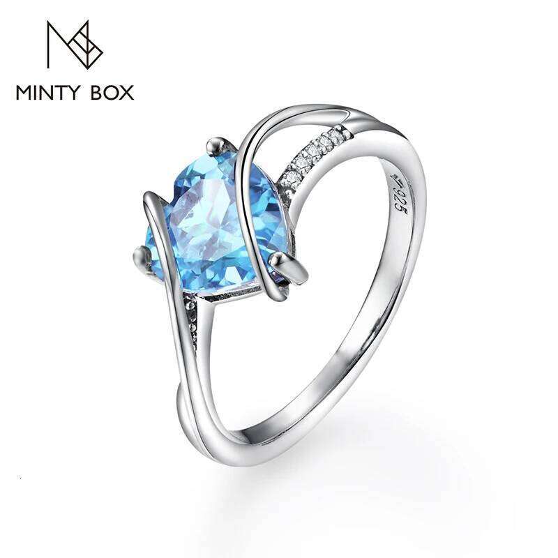 MINTYBOX S925 Sterling Sliver Heart 2.0ct Ruby Ring for Women Lab Created Spinnel Engagement Wedding Rings Luxury Fine Jewely H260312