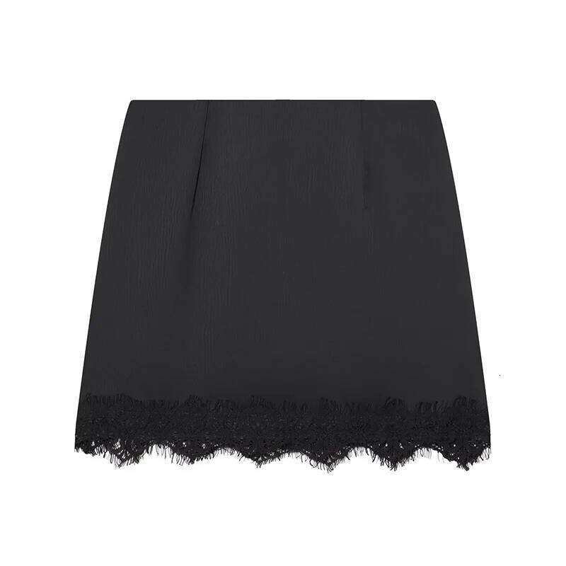 Mini Sexy A-line Pleated High Waist for Women Spring Summer New Lace Short Skirt Z260314