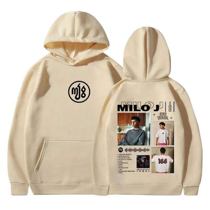 Milo J 166 Album Tour Merch men's rap style Harajuku Hip Hop Fashion hoodie fashion casual streetwear Z260314