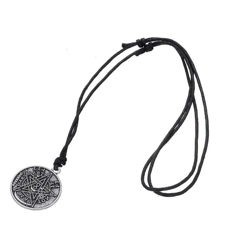 Skyrim Tetragrammaton Pentagram Wicca Pendant Necklace Men's Fashion Retro Talisman Birthday Jewelry Gift H260312
