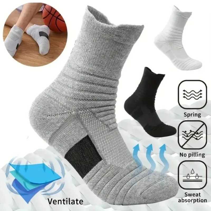 3 Pairs Mens Performance Athletic Crew Socks Comfort Fit Cushion Breathable Socks for Outdoor Running Hiking Sports D260313