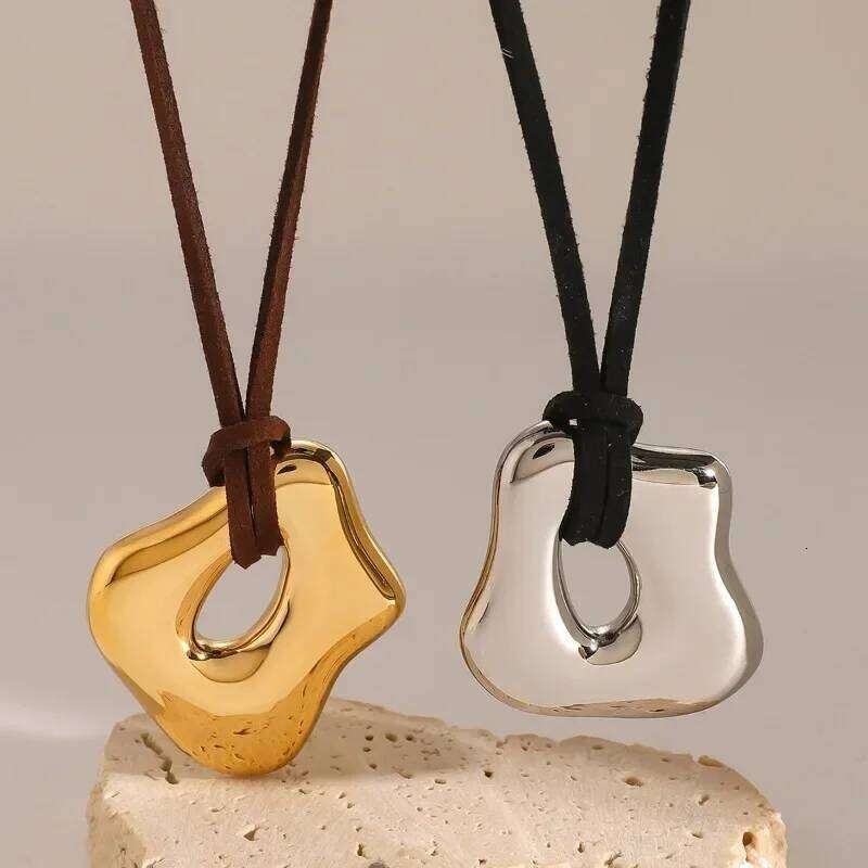 Modern Jewelry Popular Irregular Simply Design Smooth Hollow Pendant Necklace For Women Party Gifts Hot Sale Accessories H260312