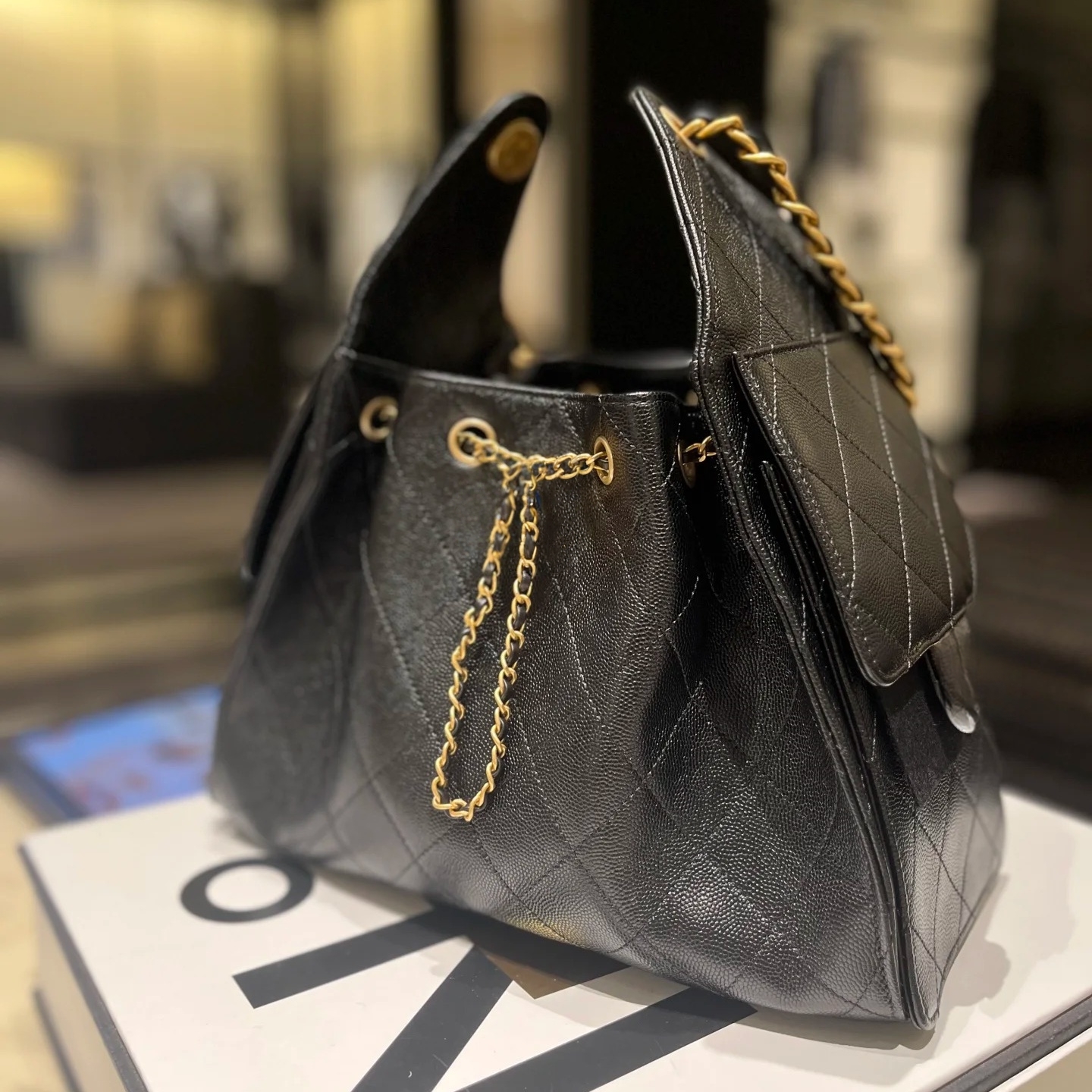 Top Quality Designer Bag Luxury Lambskin Caviar Leather Hobo Shoulder Bag Women 25s Classic Handbag Underarm Tote