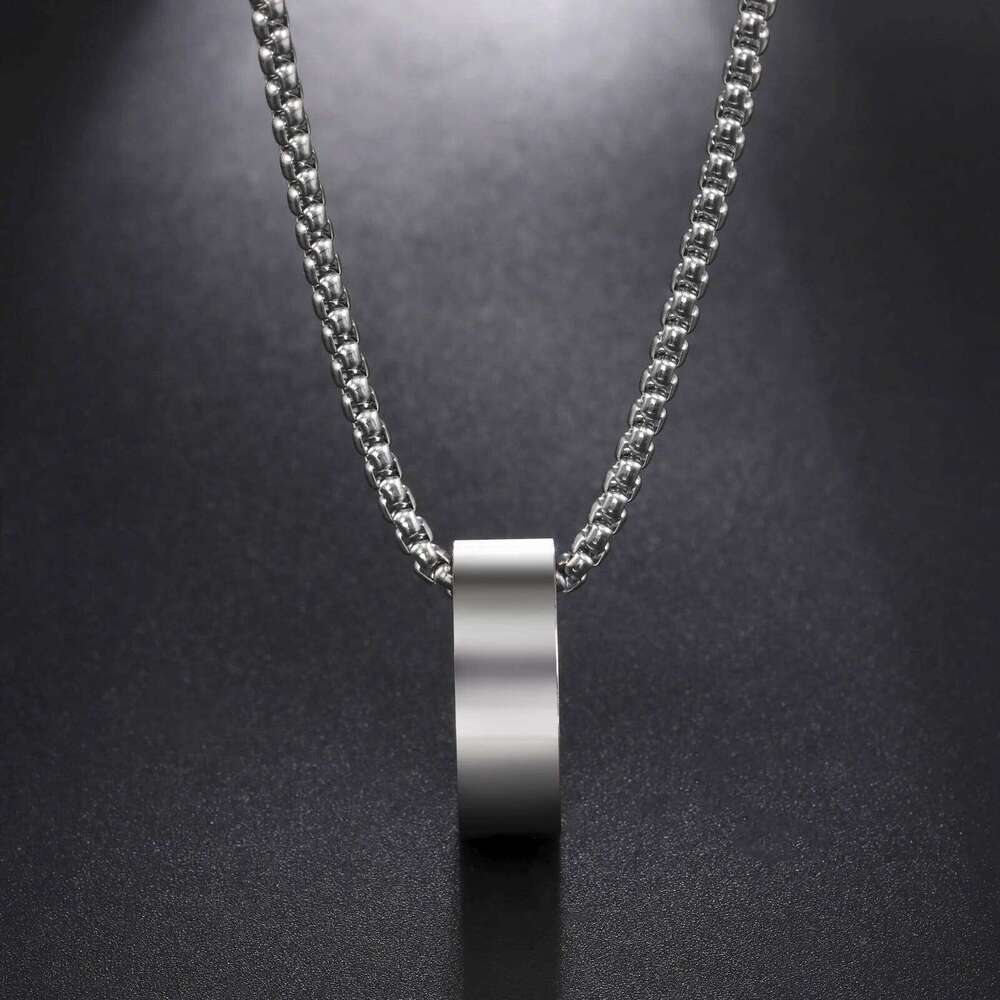 Skyrim Wide Circular Ring Pendant Stainless Steel Necklace For Men's Fashionable And Minimalist Birthday Engagement Gift Jewelry H260312