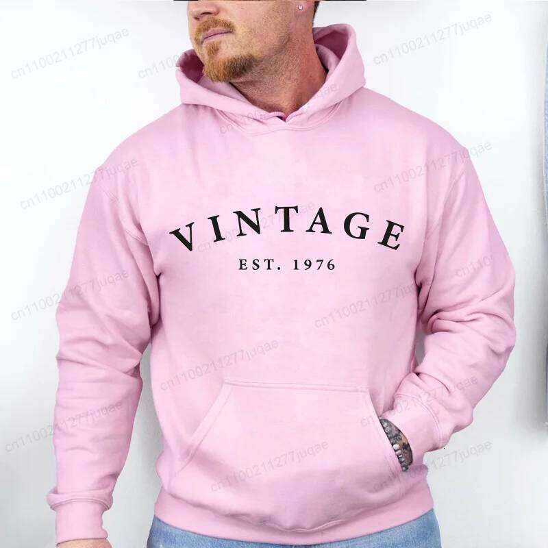 New Fashion Men's Sweatshirt Winter Autumn Casual Hoodies Vintage EST Birthday Limited Edition 50th 1976 Sweatshirts Z260314