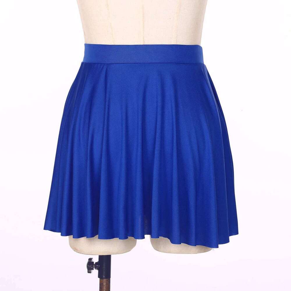 Womens Solid Color Ruffle Skirt Casual Elastic Waistband Breathable Flared Skirts Loungewear Homewear Dance Performance Costumes Z260314
