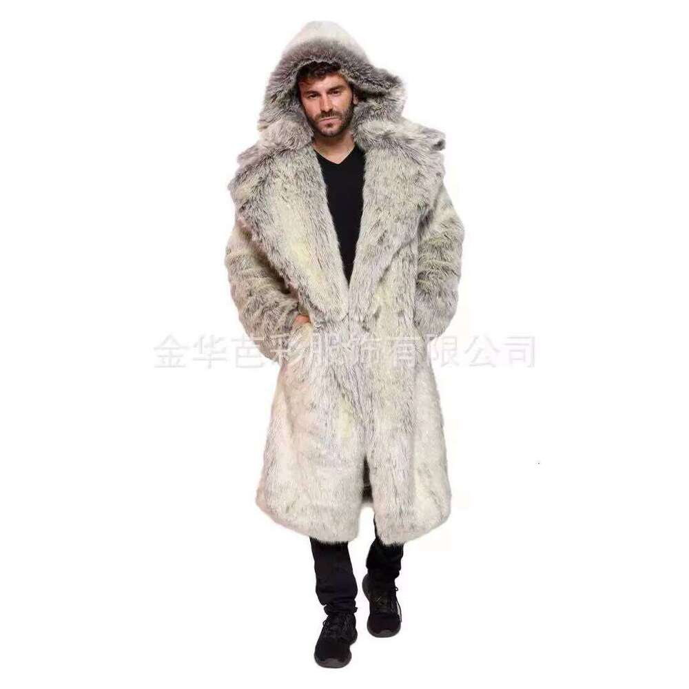 Thick Faux Men Turn Down Collar Fur Coat Cardigan Outerwear Windbreaker Spliced Solid 2025 Winter Pockets High Street Z260313
